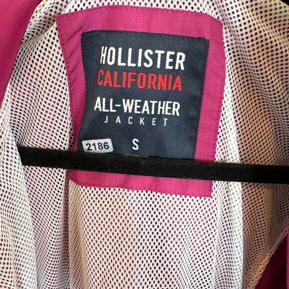 Hollister Pink All Weather Jacket with hood Light weight slim fit Size Small - Picture 3 of 16